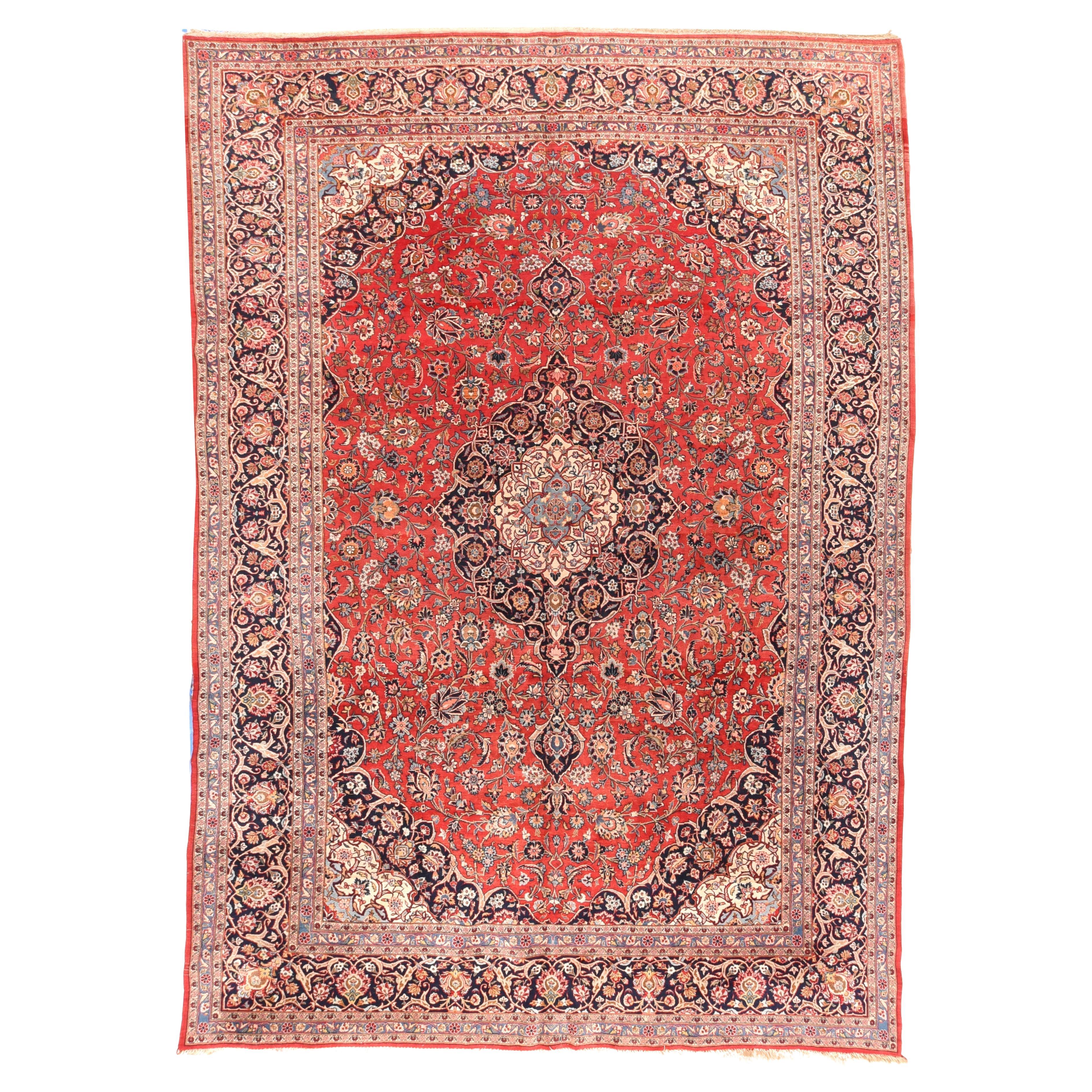 Persischer Kashan-Teppich im Vintage-Stil 9'11'' x 14'6''