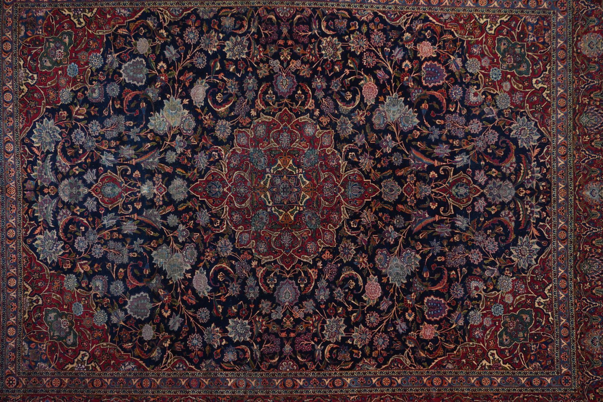 Perse Tapis vintage persan Kashan 9'6