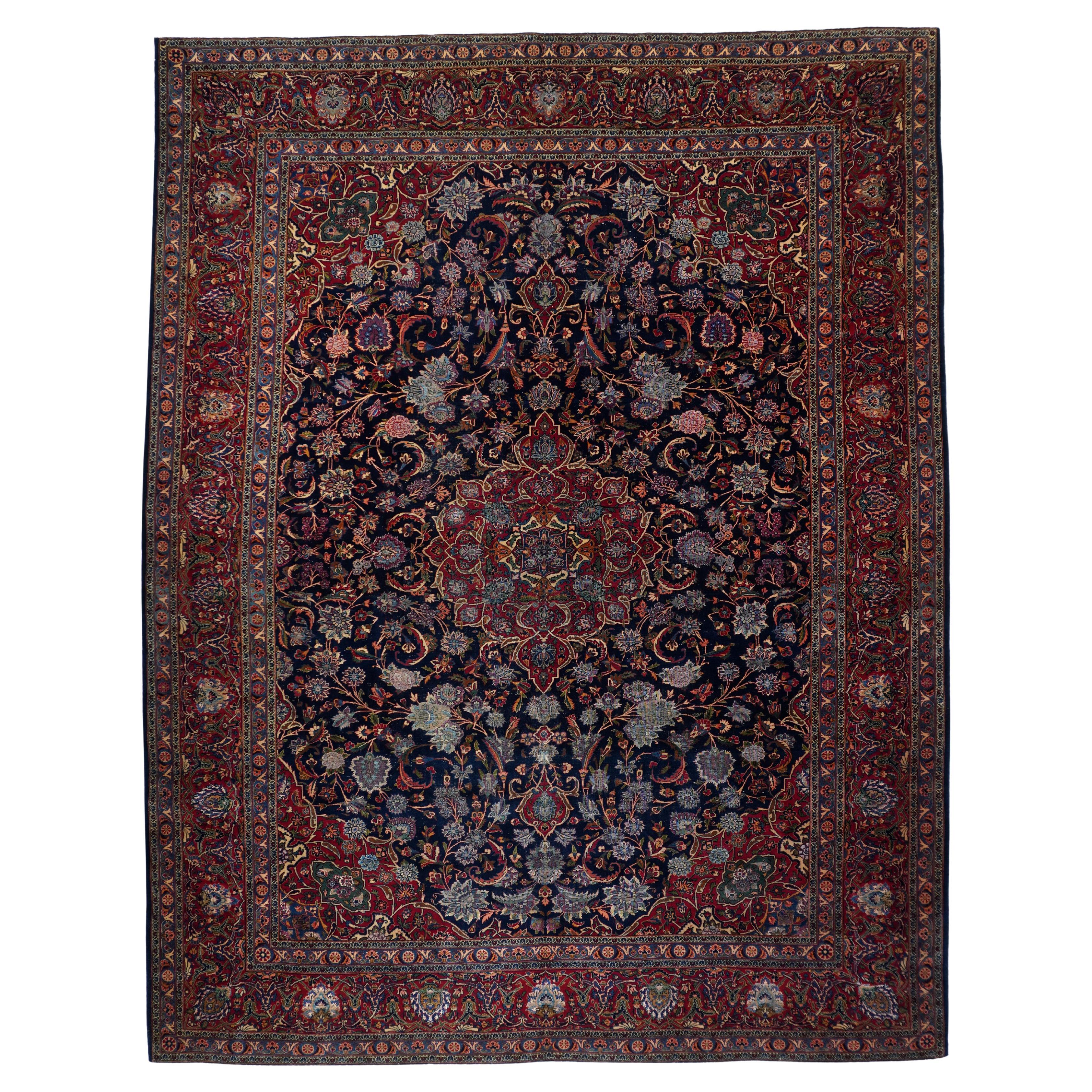 Vintage Persian Kashan Rug 9'6" x 11’6”