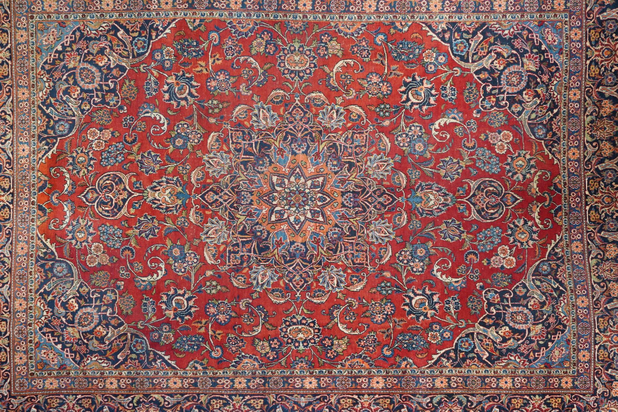 Vintage Persian Kashan Rug 9’8” x 12’6” In Good Condition For Sale In New York, NY