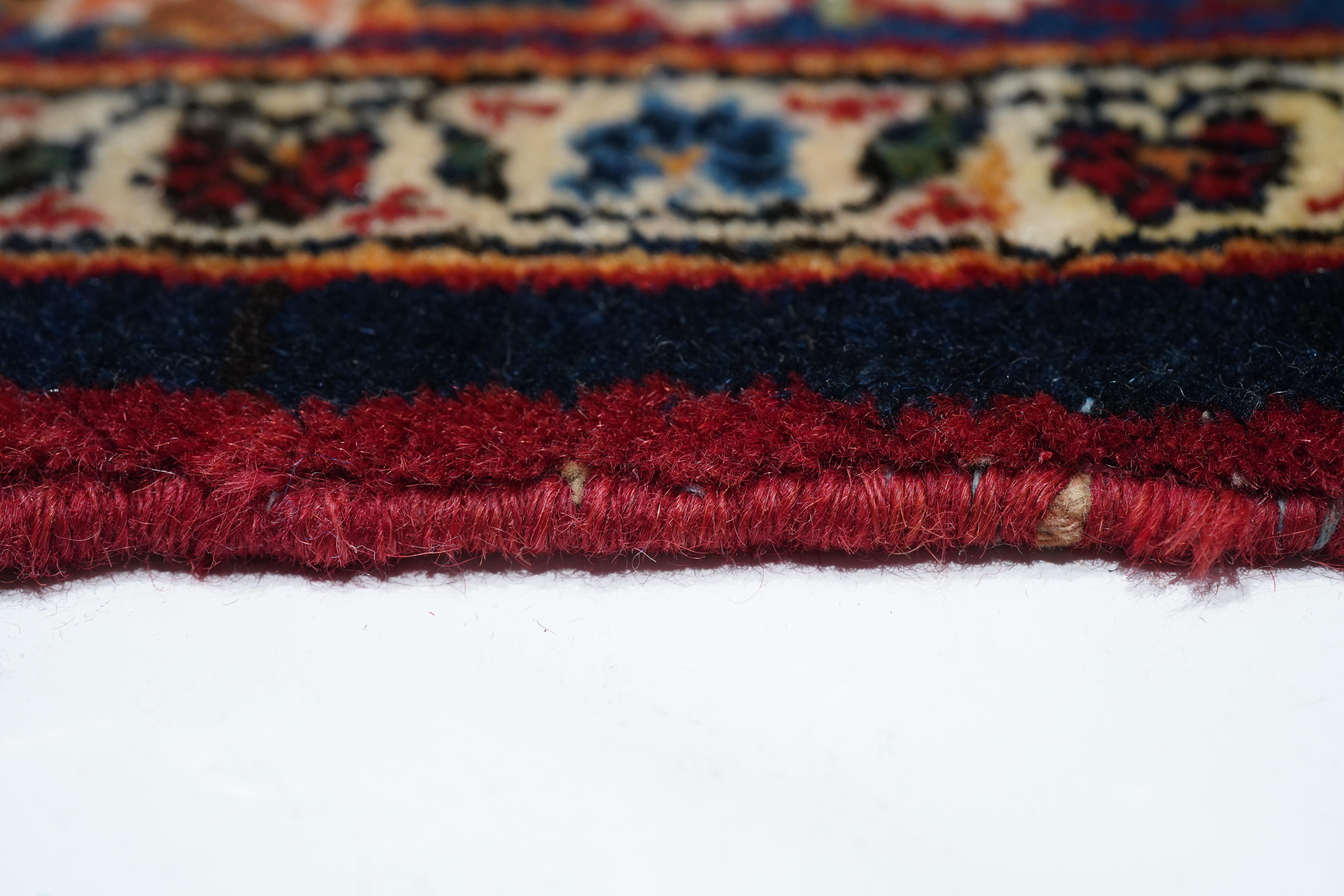 Wool Vintage Persian Kashan Rug 9’8” x 12’6” For Sale