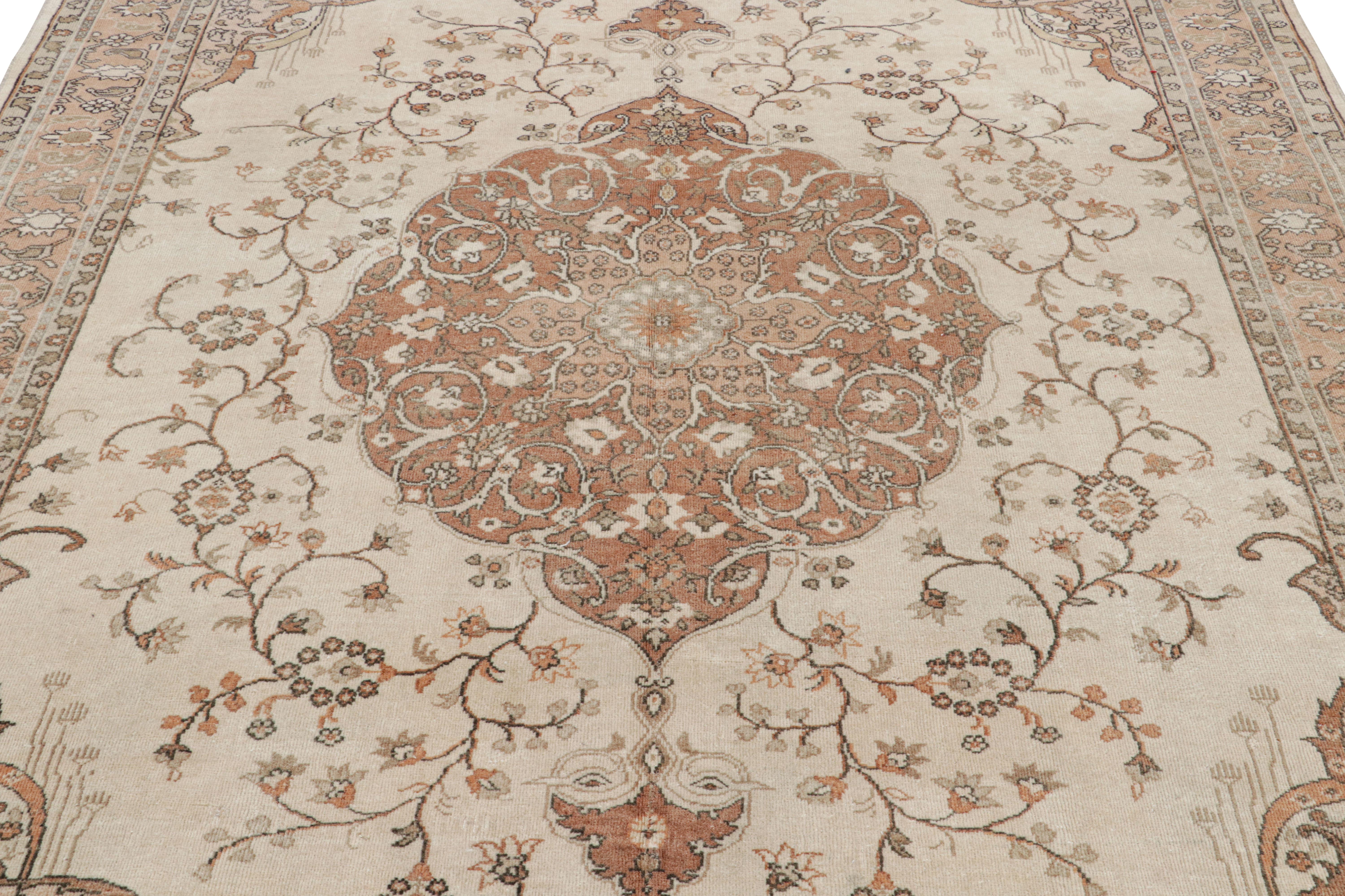 This 7x10 antique Turkish rug of Hereke provenance is a rich and exciting new curation from Rug & Kilim’s collection of important classics—a particularly unique find among works of a celebrated weaving tradition, made with hand-knotted wool, circa