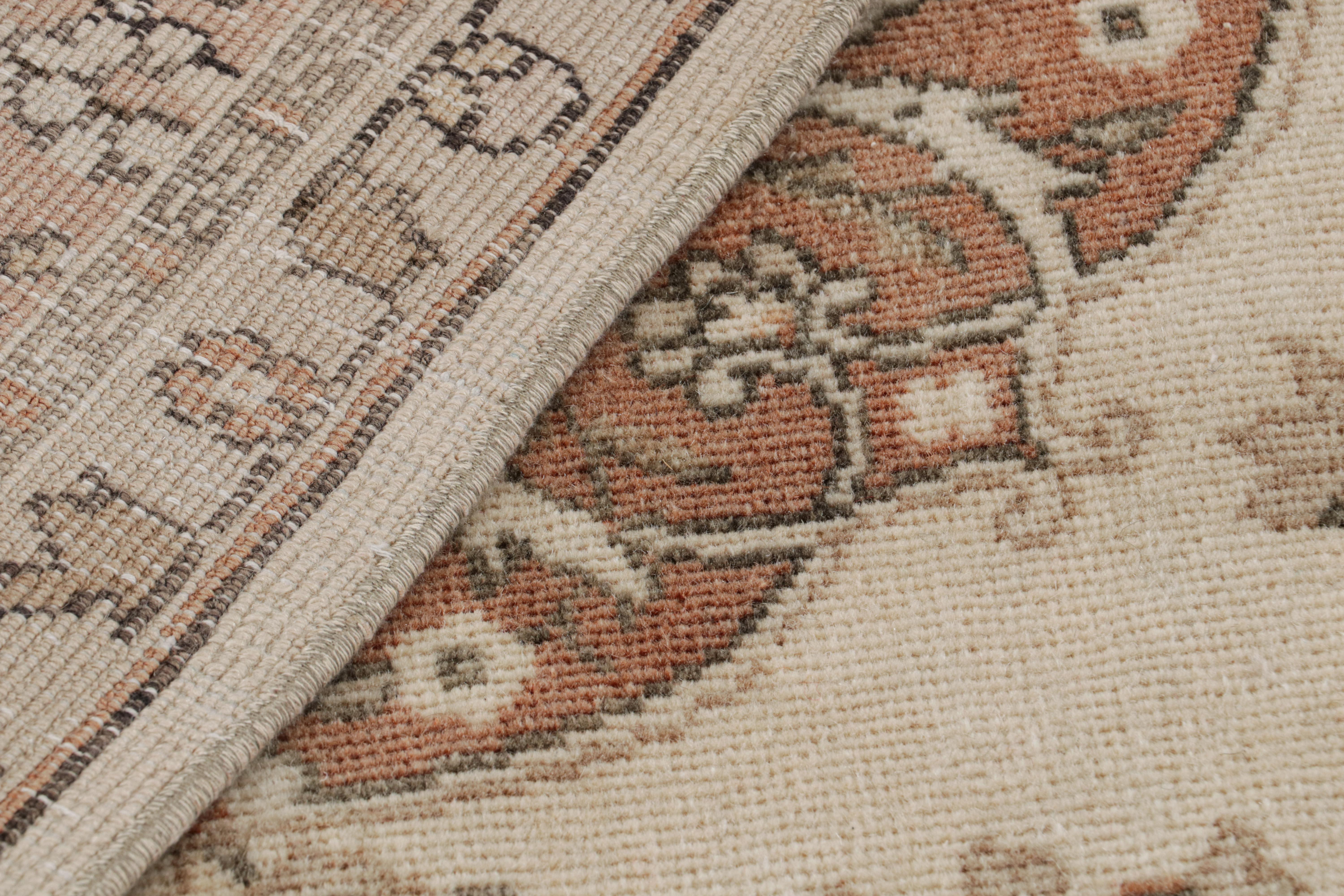 Vintage Persian Kashan Rug, Beige-Brown and Blue Floral Medallion - Rug & Kilim For Sale 1