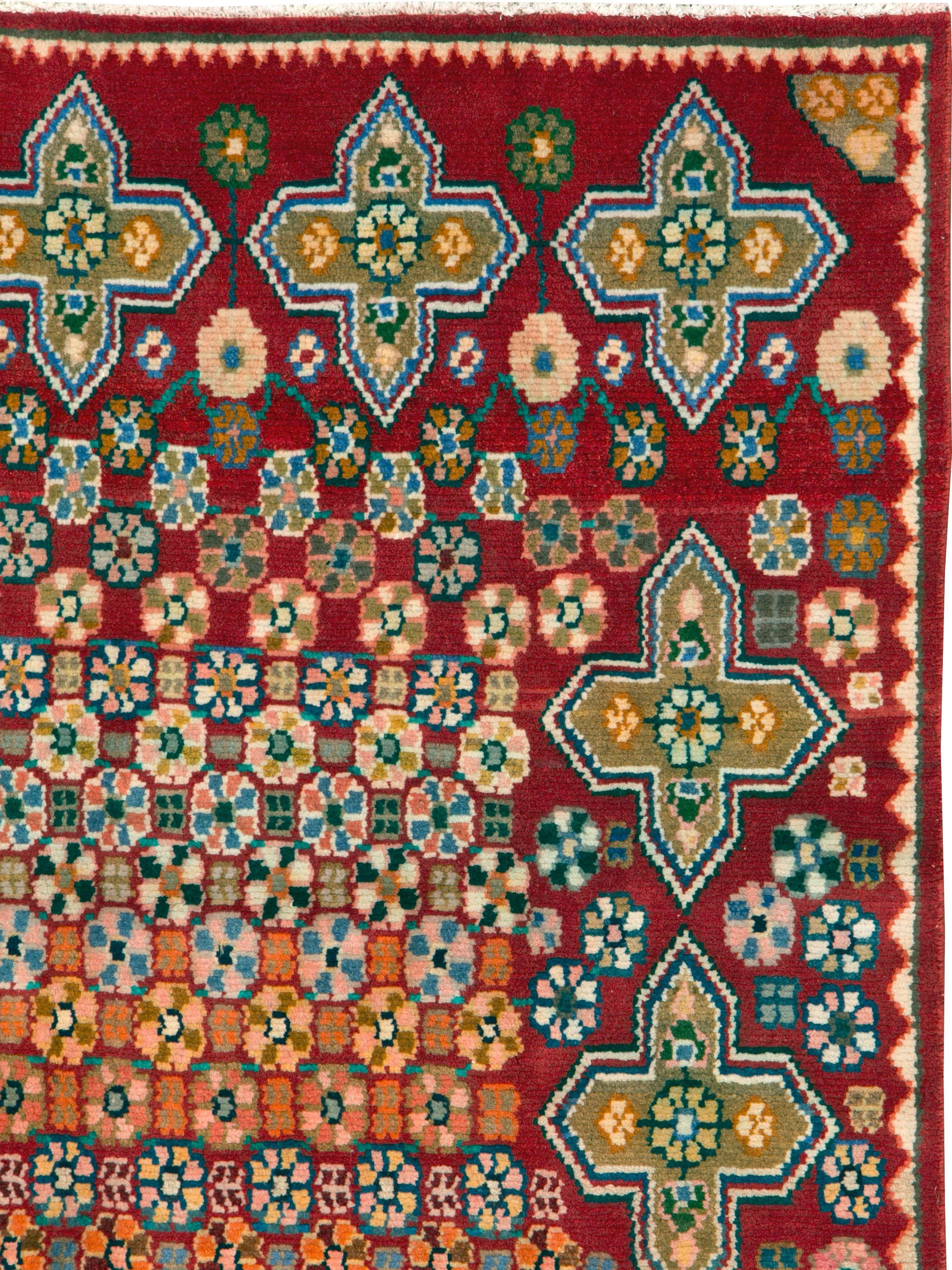 Hand-Knotted Vintage Persian Kashan Rug For Sale
