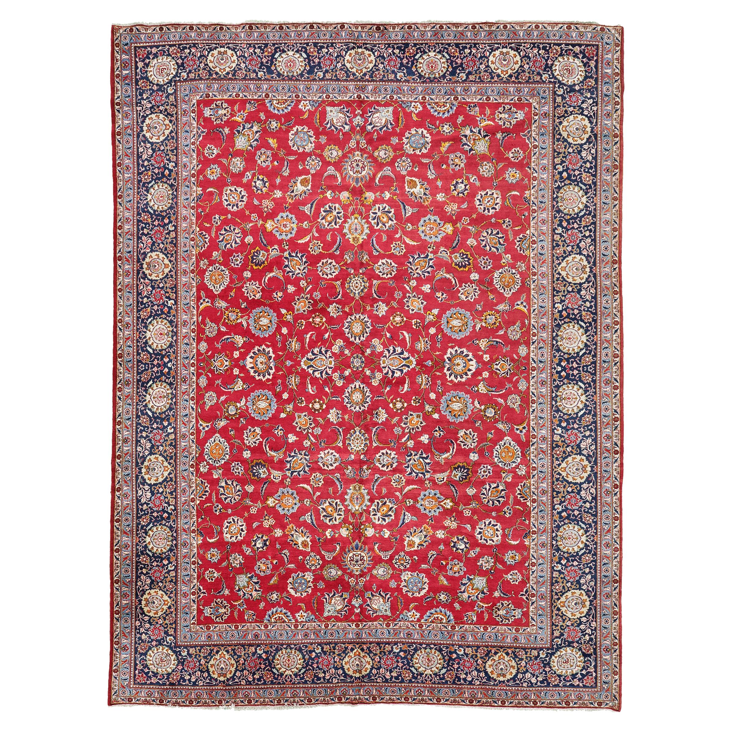 Vintage Persian Kashan Rug