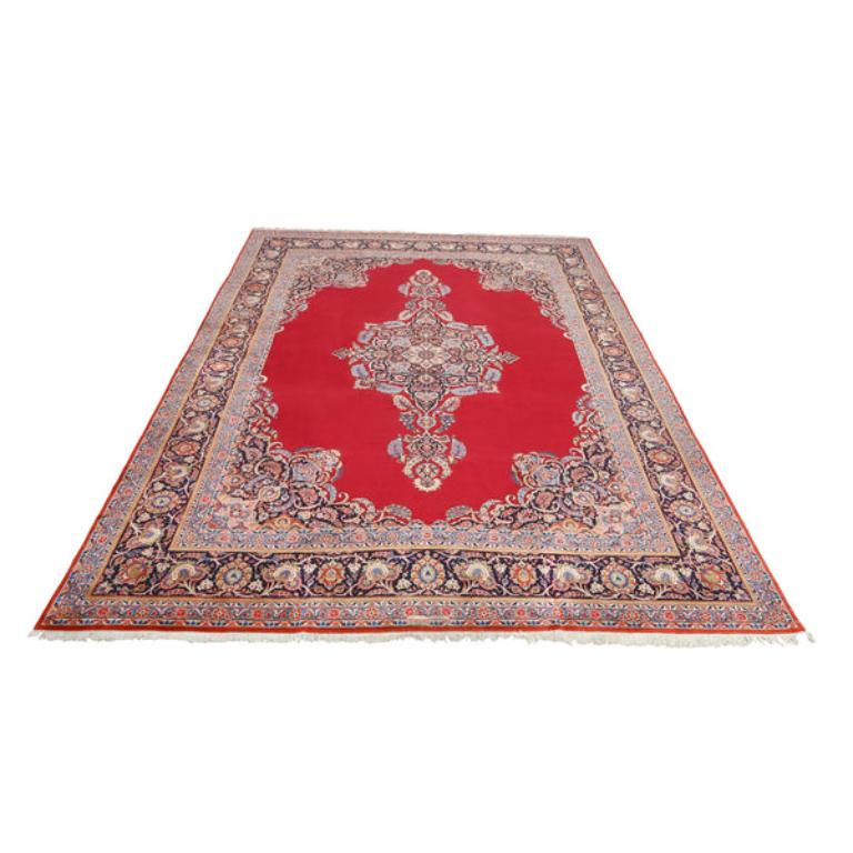 Persiano Tappeto persiano vintage Kashan in kork e cotone - Dimensioni: 13'5 X 10'6 in vendita