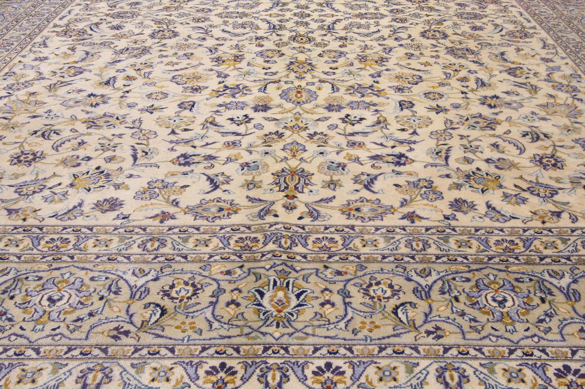 20th Century Vintage Persian Kashan Rug, Neoclassic Elegance Meets Timeless Appeal For Sale