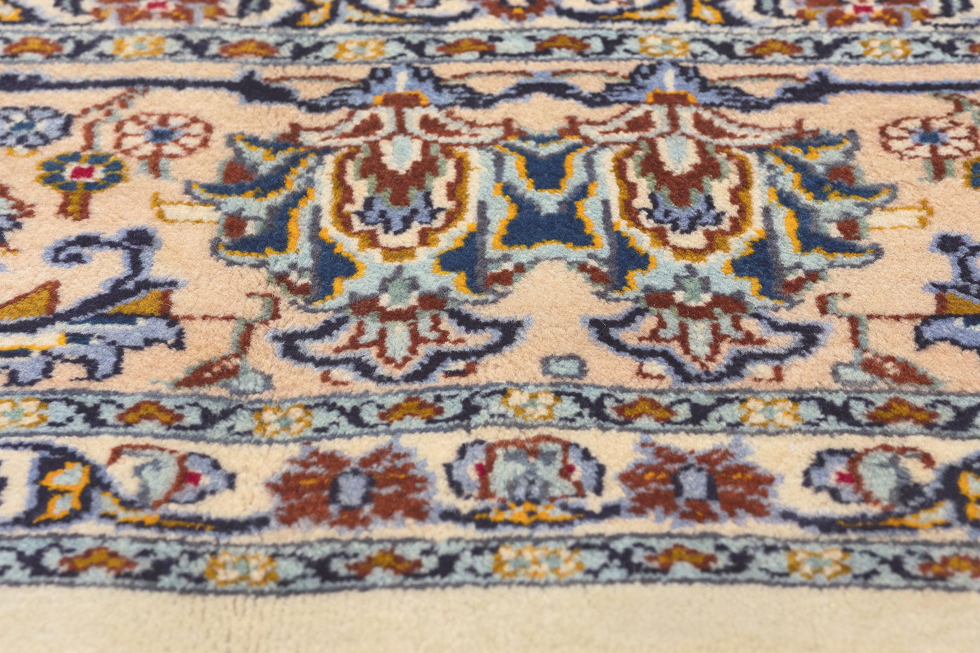 Tappeto persiano d'epoca Kashan, romantica cineseria chic che si sposa sempre con la moda In condizioni buone in vendita a Dallas, TX
