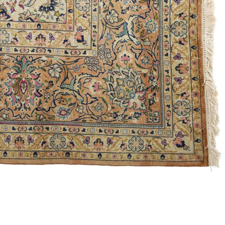 Annodato a mano Tappeto persiano vintage Kashan - Dimensioni: 12'1 X 9' in vendita