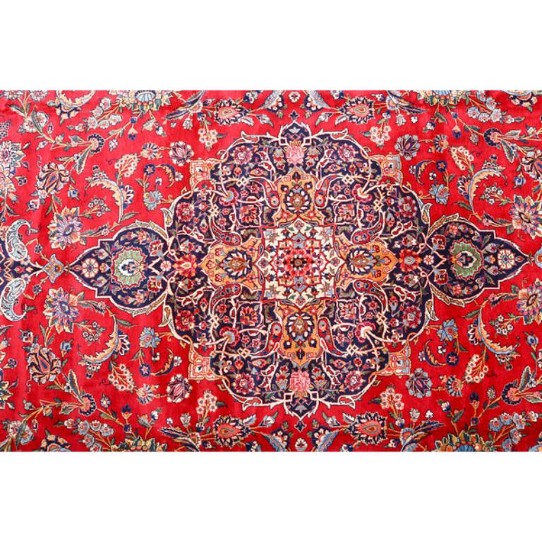 Hand-Knotted Vintage Persian Kashan Rug - Size: 17' X 10'8 For Sale