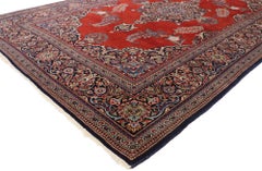 Vintage Persian Kashan Rug with English Jacobean Style