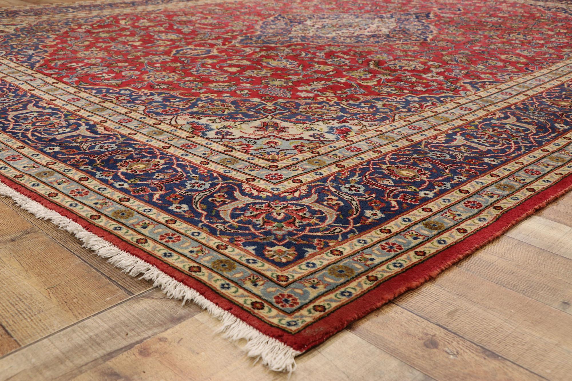 20th Century Vintage Persian Kashan Rug with Federal American Colonial Style For Sale