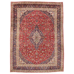 Retro Persian Kashan Rug with Federal American Colonial Style
