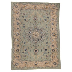 Alfombra Persa Kashan Vintage de Estilo Georgiano