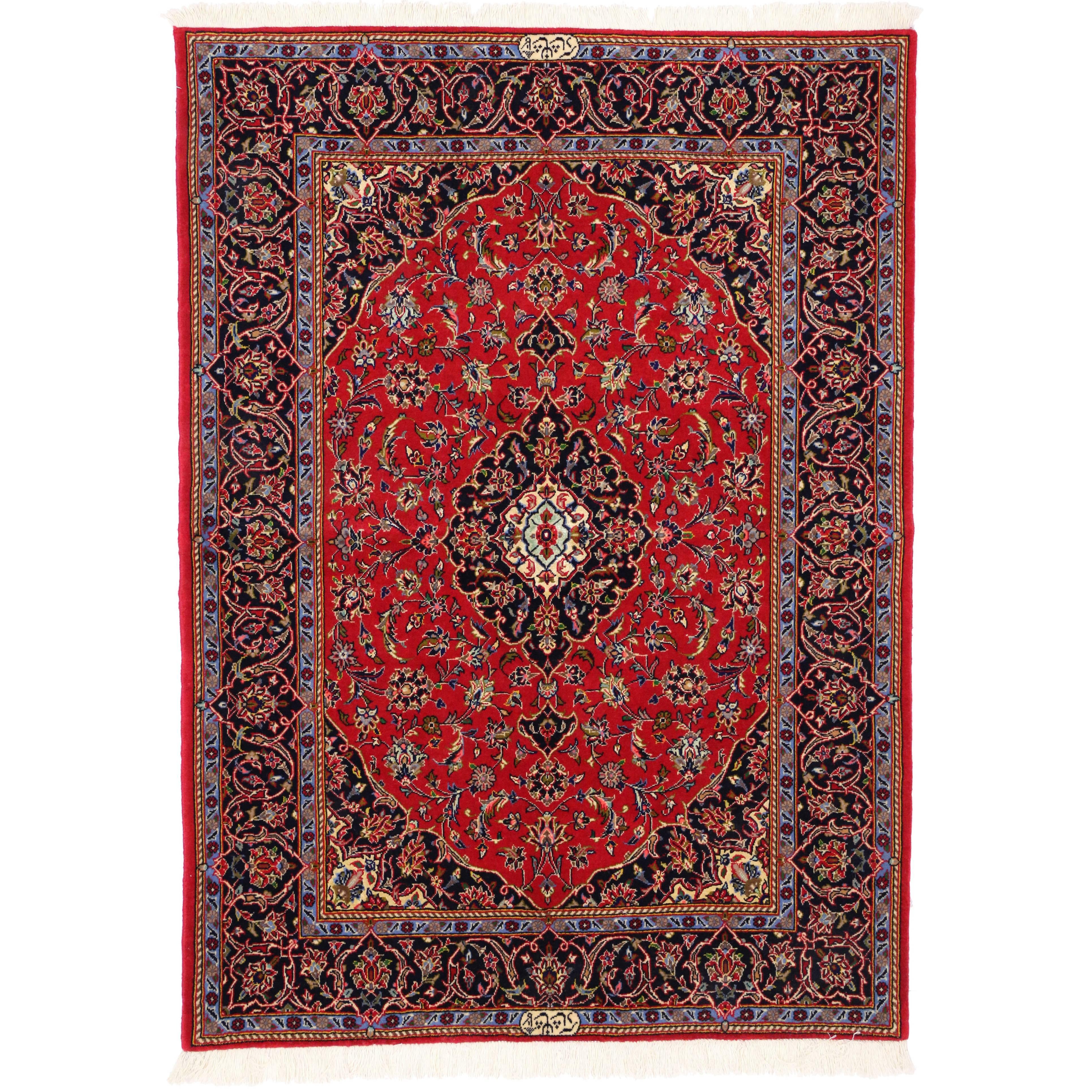 Vintage Persian Kashan Rug with Modern Traditional Style