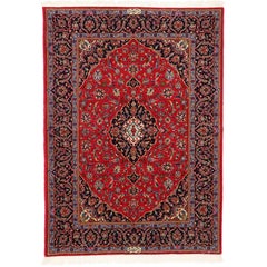 Vintage Persian Kashan Rug with Modern Traditional Style