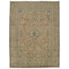 Vintage Persian Kashan Rug with Traditional Style