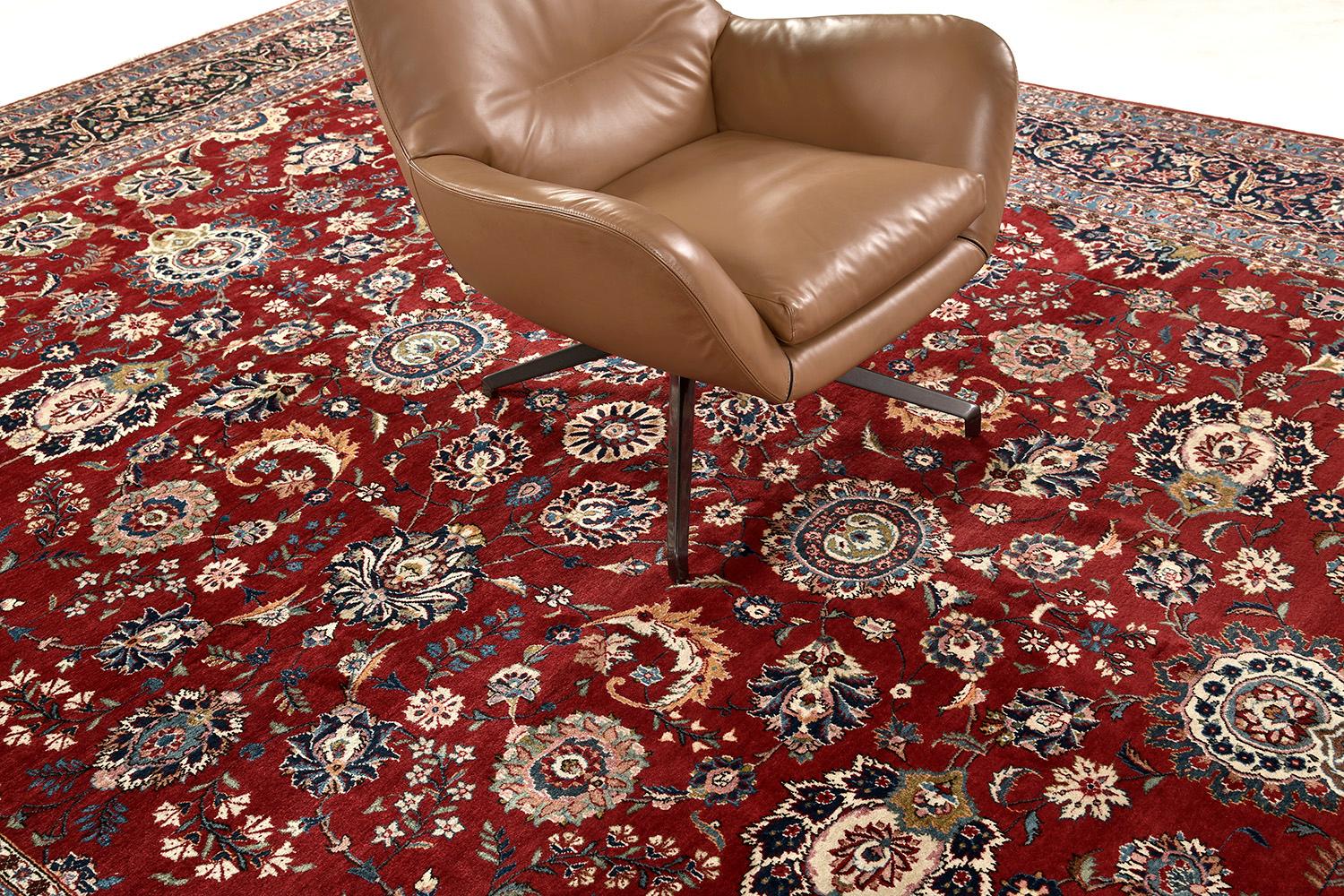 Lana Vintage Persian Kashan Style Allover Design in vendita