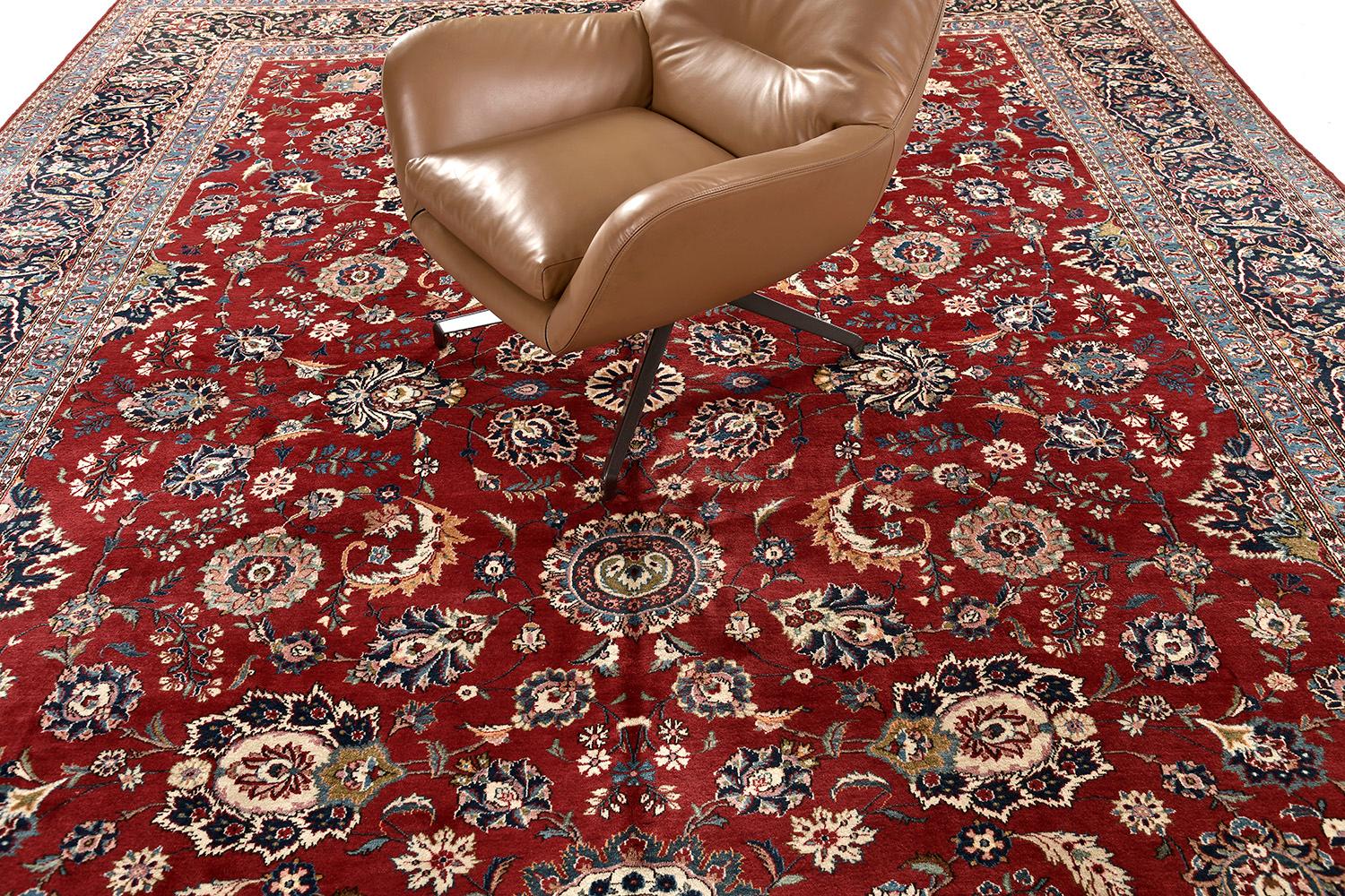 Vintage Persian Kashan Style Allover Design in vendita 2