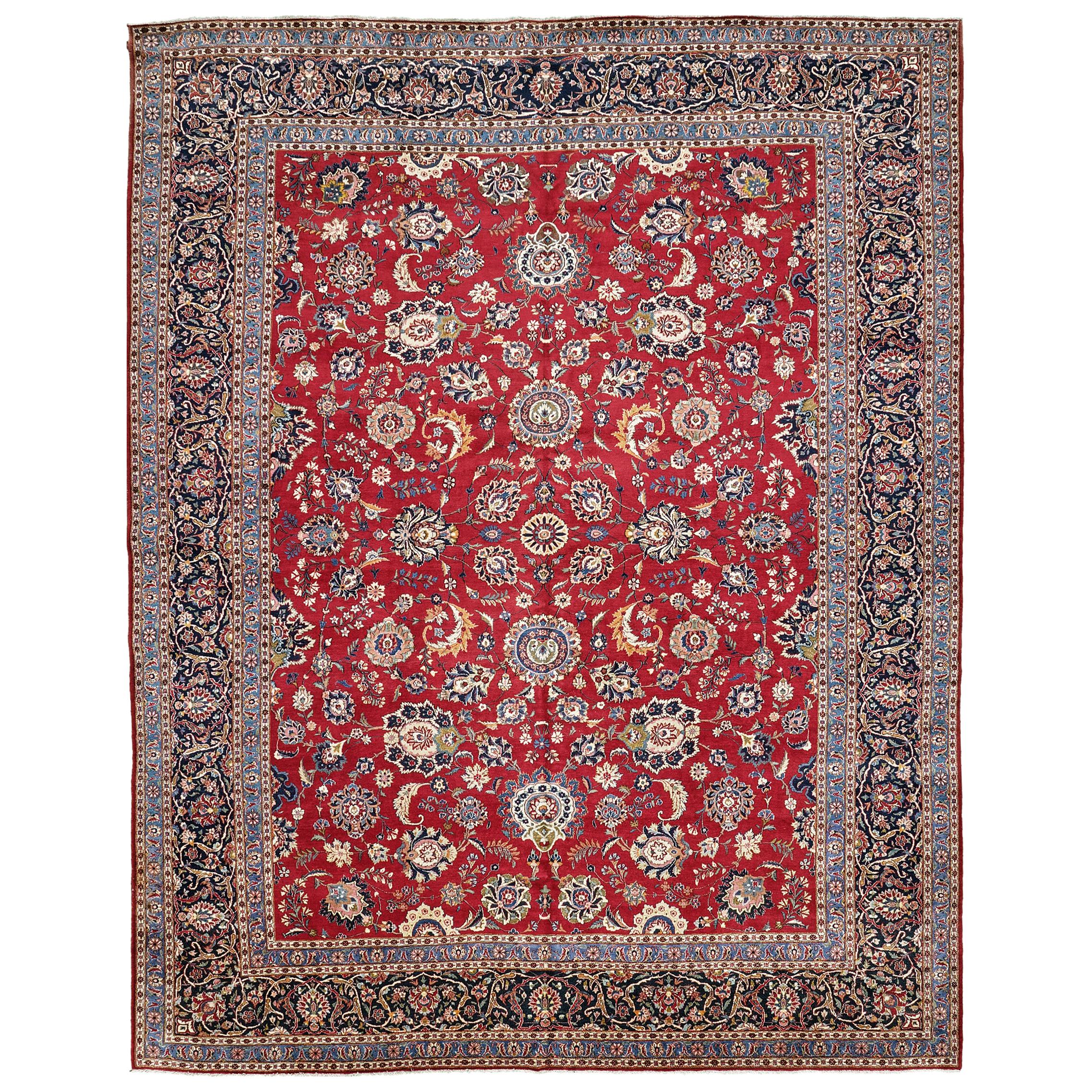 Vintage Persian Kashan Style Allover Design