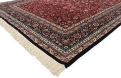 Vintage Persian Kashan Style Wool and Silk 300 Line Rug with Traditional Style
