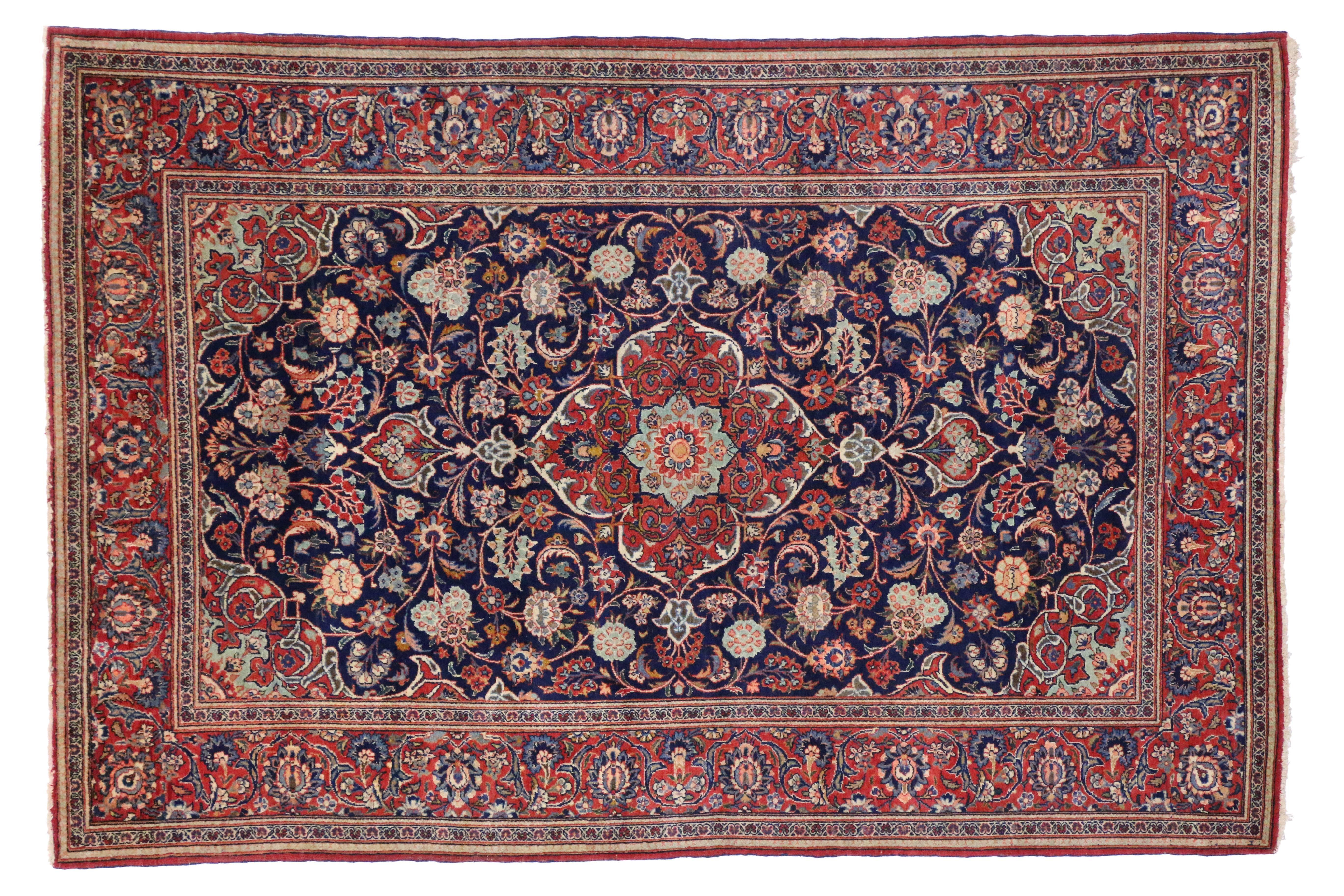 20th Century Vintage Persian Kashan with Modern Traditional Style For Sale