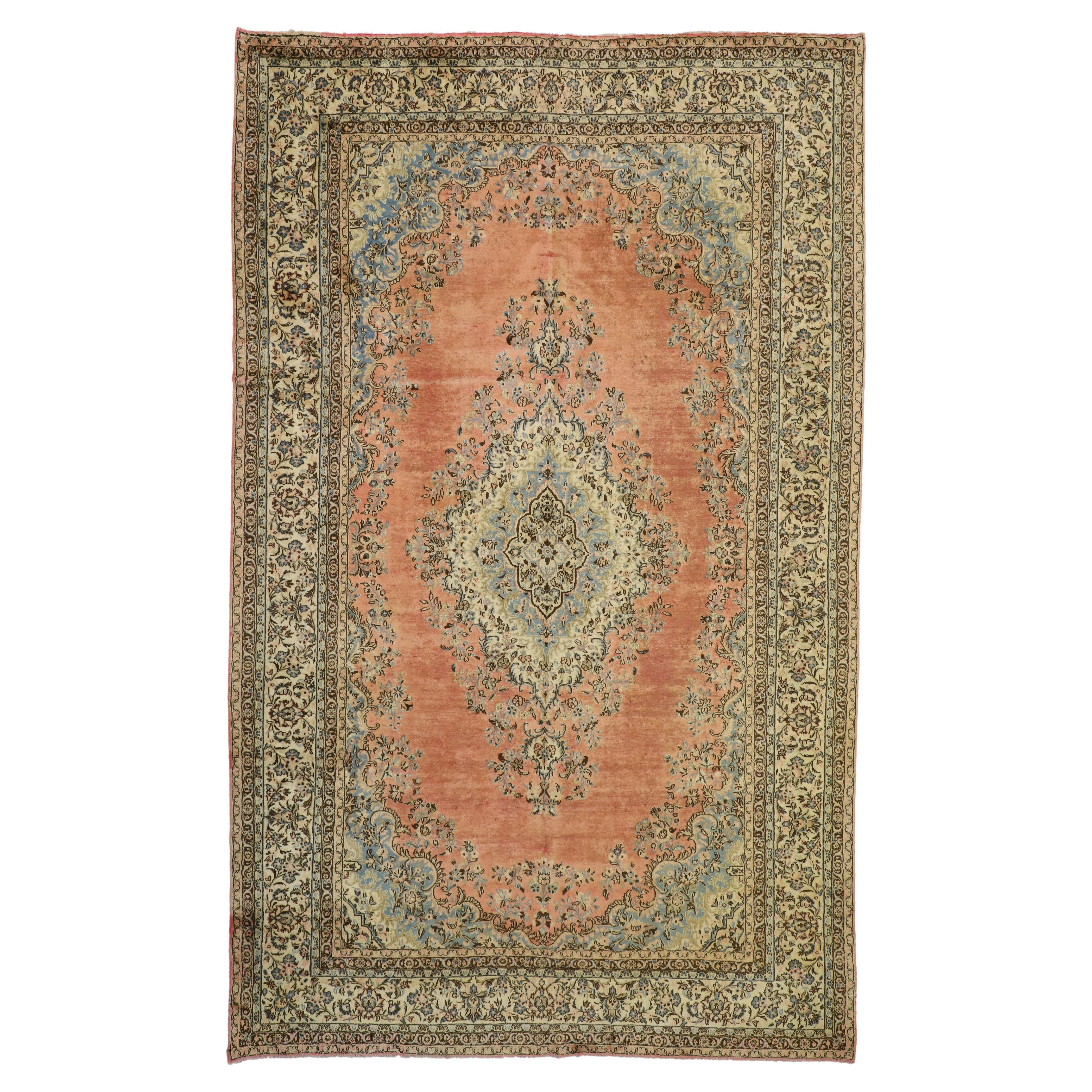 Vintage Persian Kasvin Hamadan Room Size Rug  For Sale