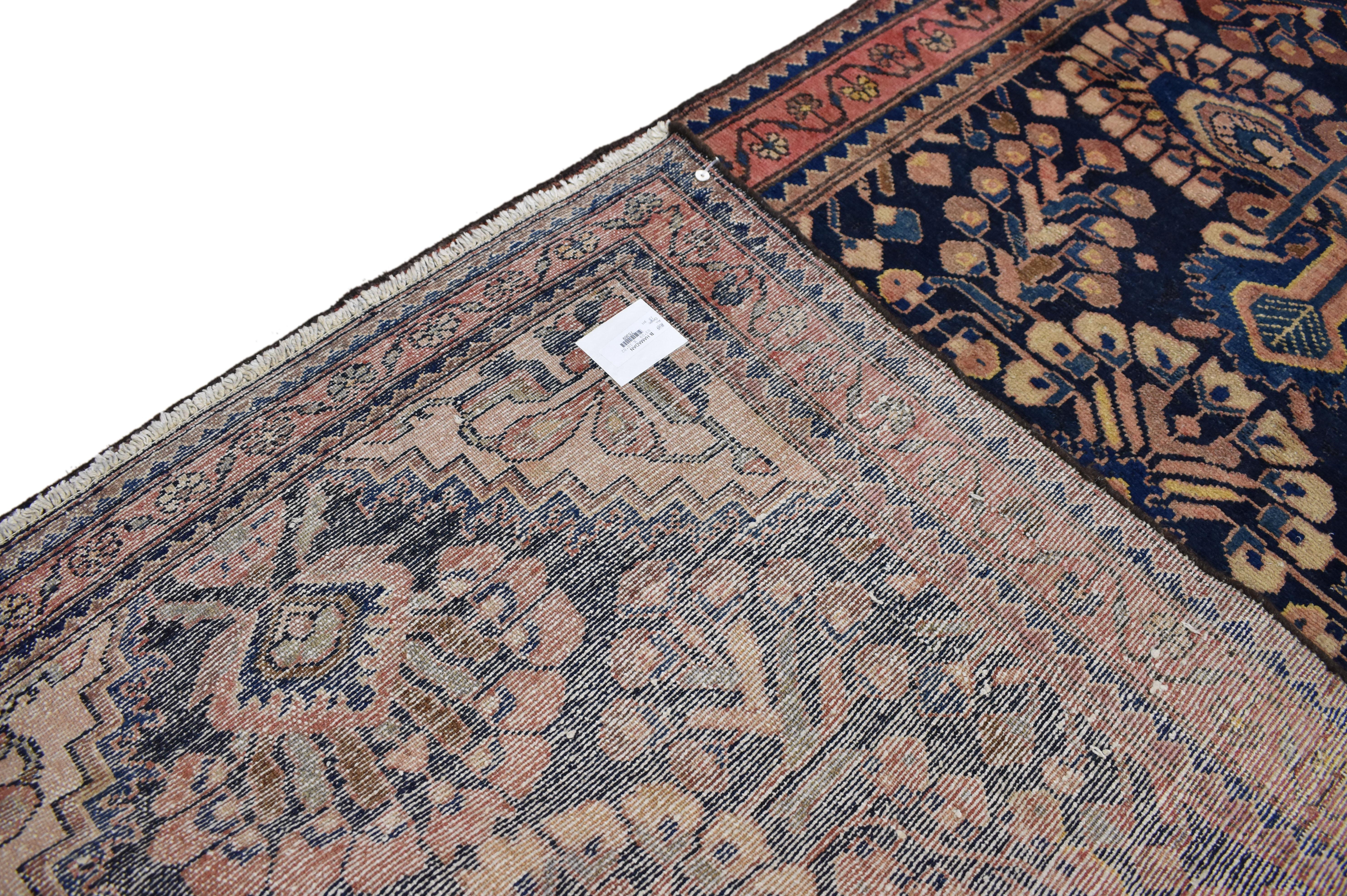 Vintage Persian Kasvin Hamadan Runner with Sarouk Design, Hallway Runner In Fair Condition In Dallas, TX