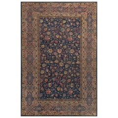 Vintage Persian Fine Kazvin Navy / Rose Rug, circa 1940 10'2 x 14'4