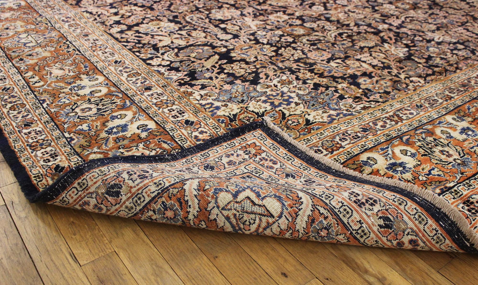 Vintage Persian Kazvin Oriental Rug, in Room Size with Flowers and Soft Tones For Sale 4