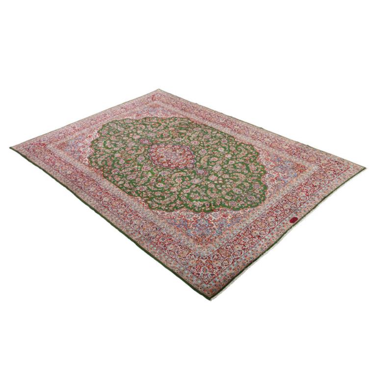 Persiano Tappeto persiano vintage Kerman Arjomand Pair - Dimensioni: 11'4 X 8'2 in vendita
