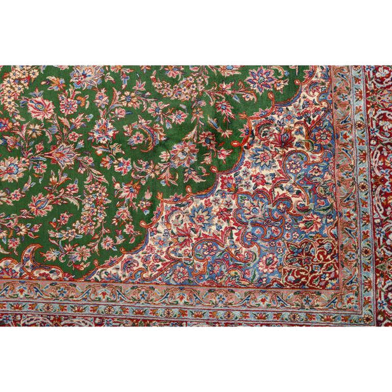 Annodato a mano Tappeto persiano vintage Kerman Arjomand Pair - Dimensioni: 11'4 X 8'2 in vendita
