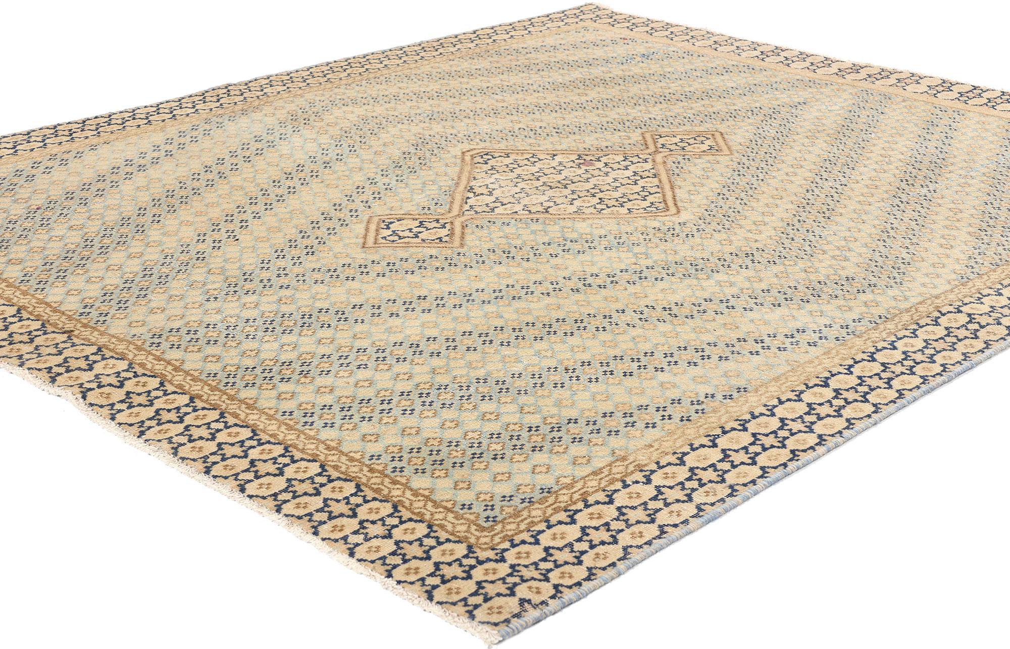 Wool Vintage Persian Kerman Carpet For Sale