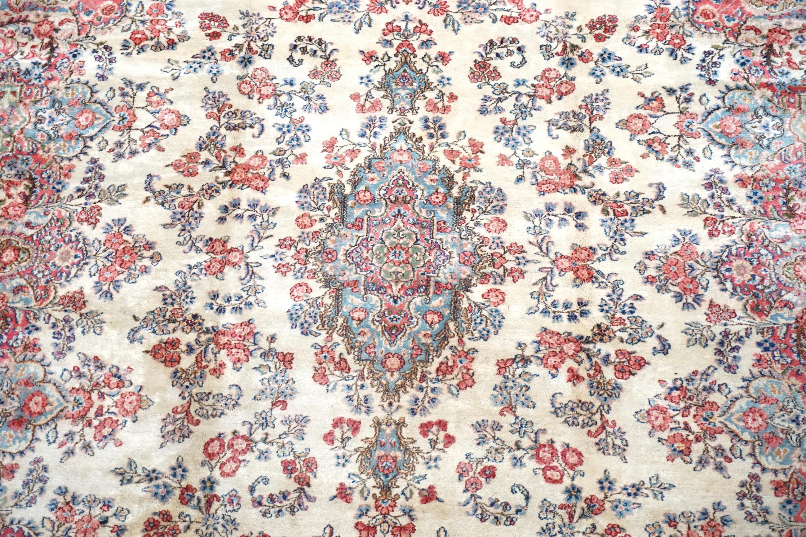 Hand-Knotted Vintage Persian Kerman, circa 1970 For Sale