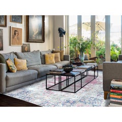 Persischer Kerman-Teppich im Vintage-Stil, im Used-Look, getragener Wollteppich in Daunenform, handgeknüpft