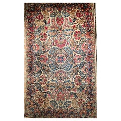 Vintage Persian Kerman in Allover Floral Pattern