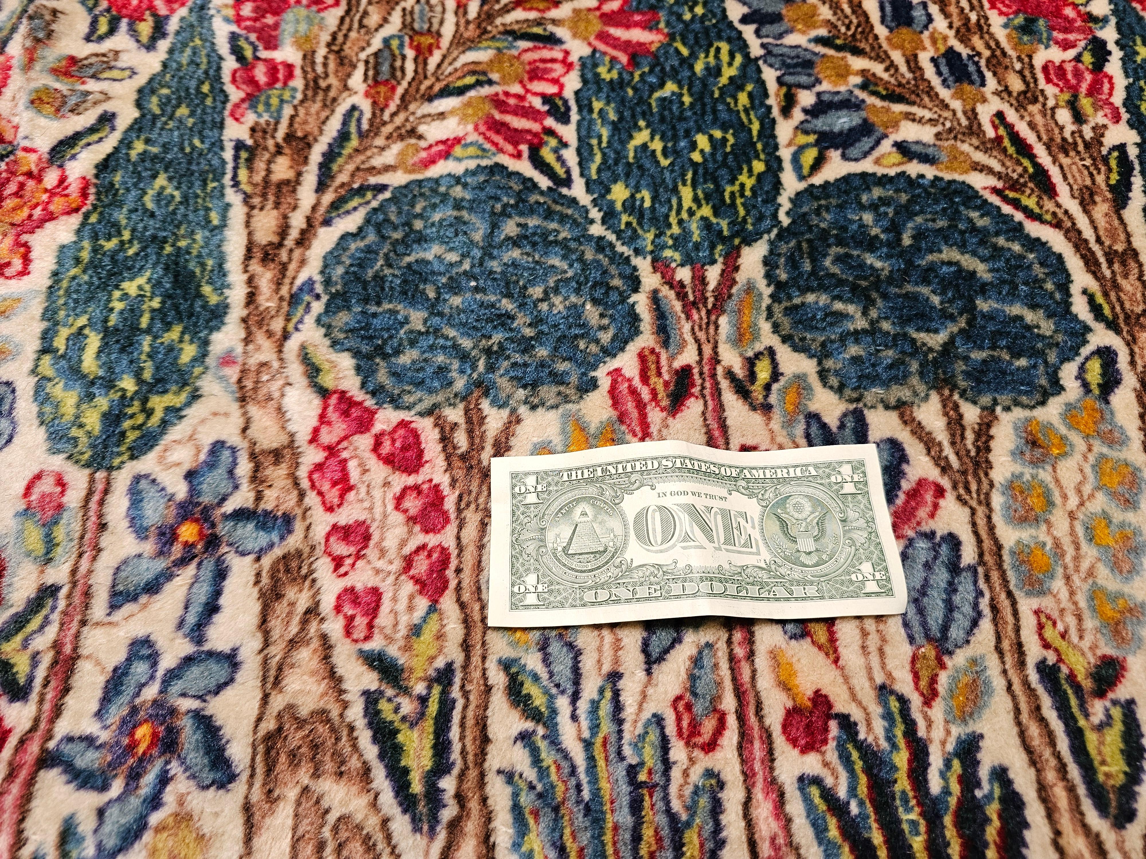 Vintage  Persian Kerman Lavar in a Tree of Life Pattern For Sale 9
