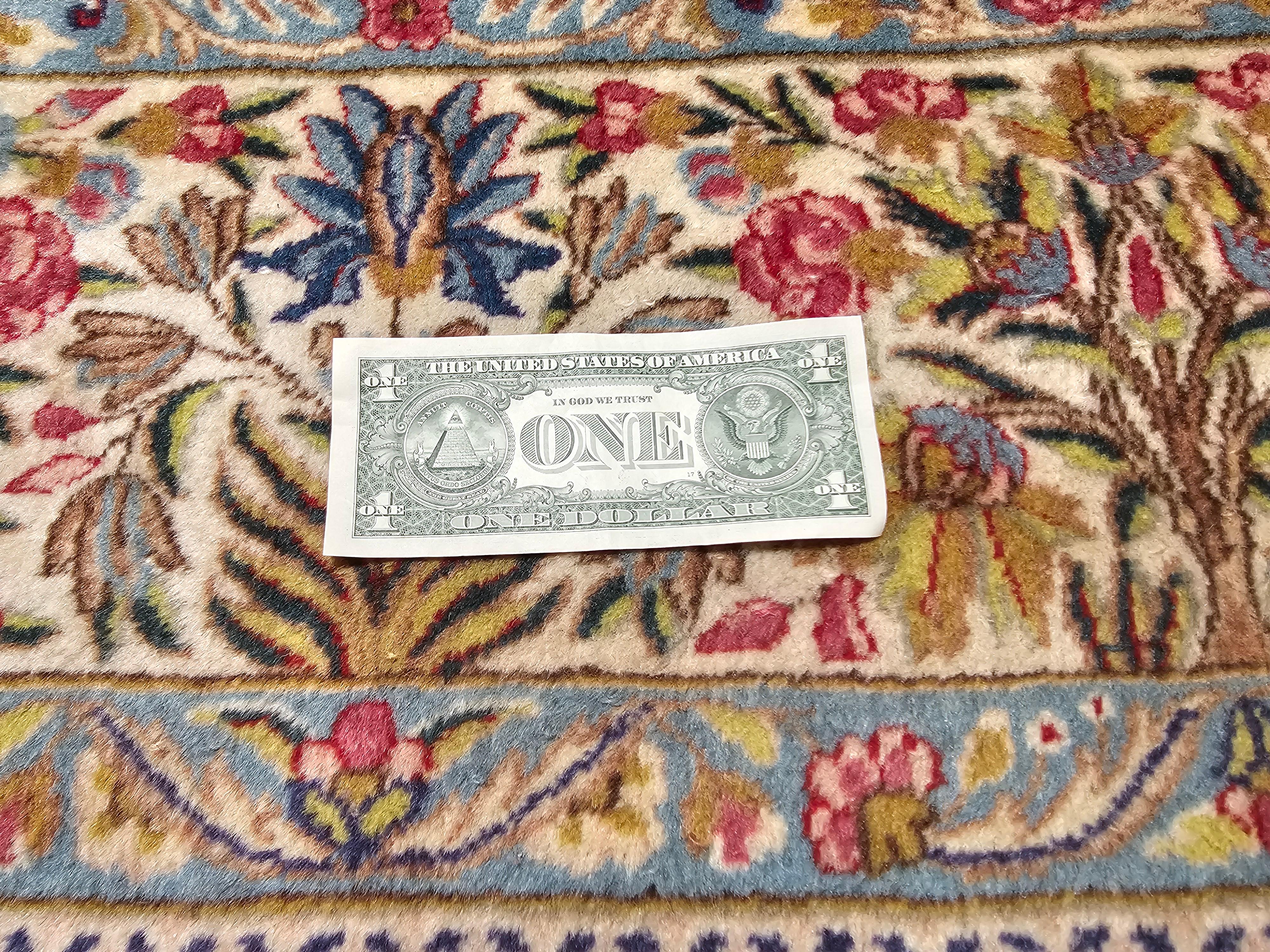 Vintage  Persian Kerman Lavar in a Tree of Life Pattern For Sale 10