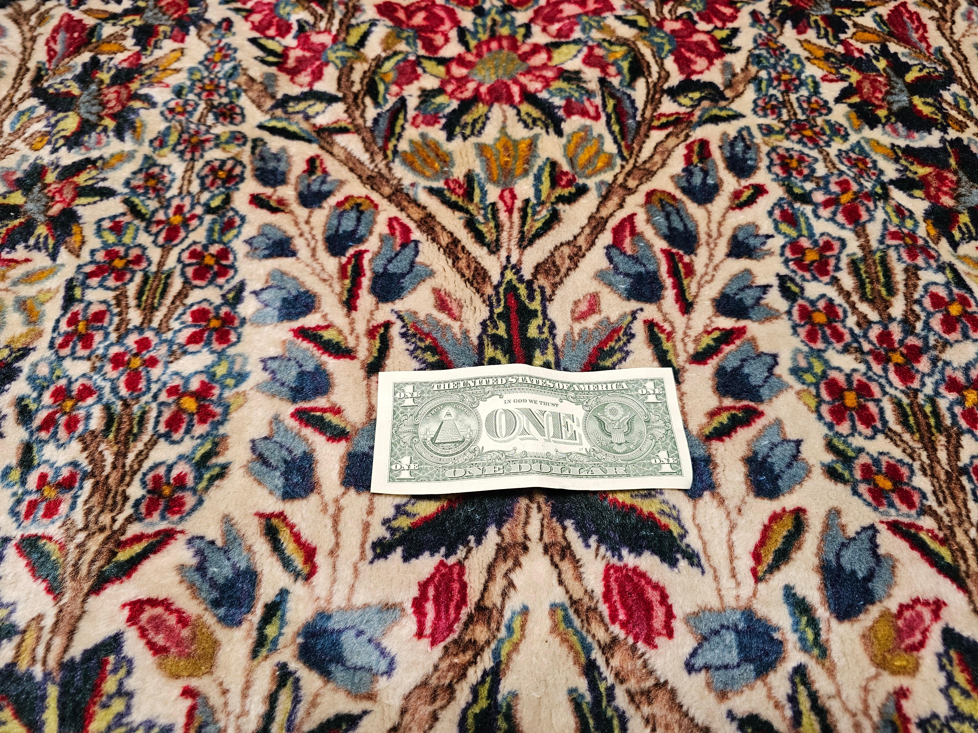 Vintage  Persian Kerman Lavar in a Tree of Life Pattern For Sale 11