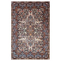 Vintage Persian Kerman Lavar in an All Over Floral Pattern