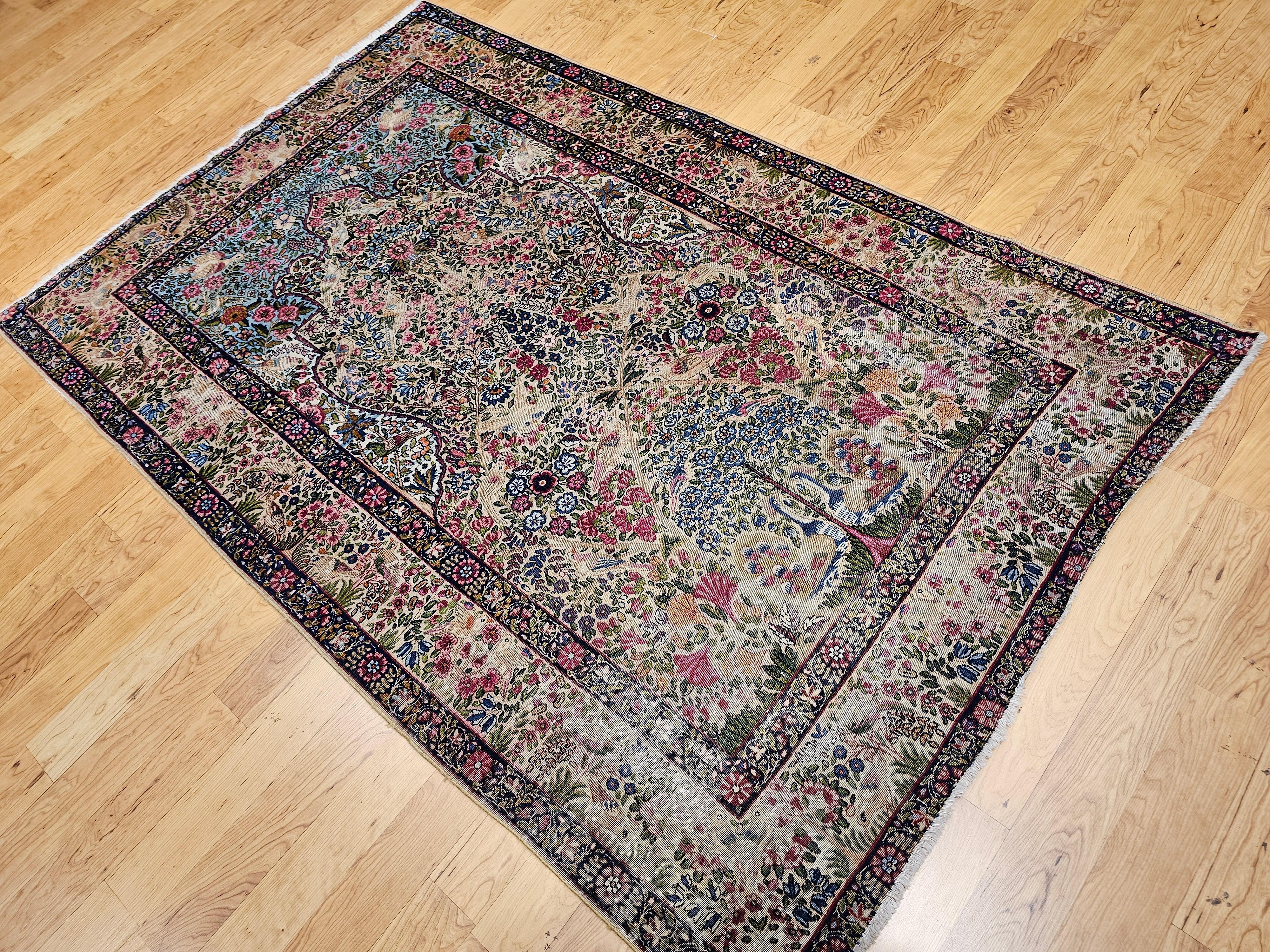 Vintage Kerman Lavar persiano 