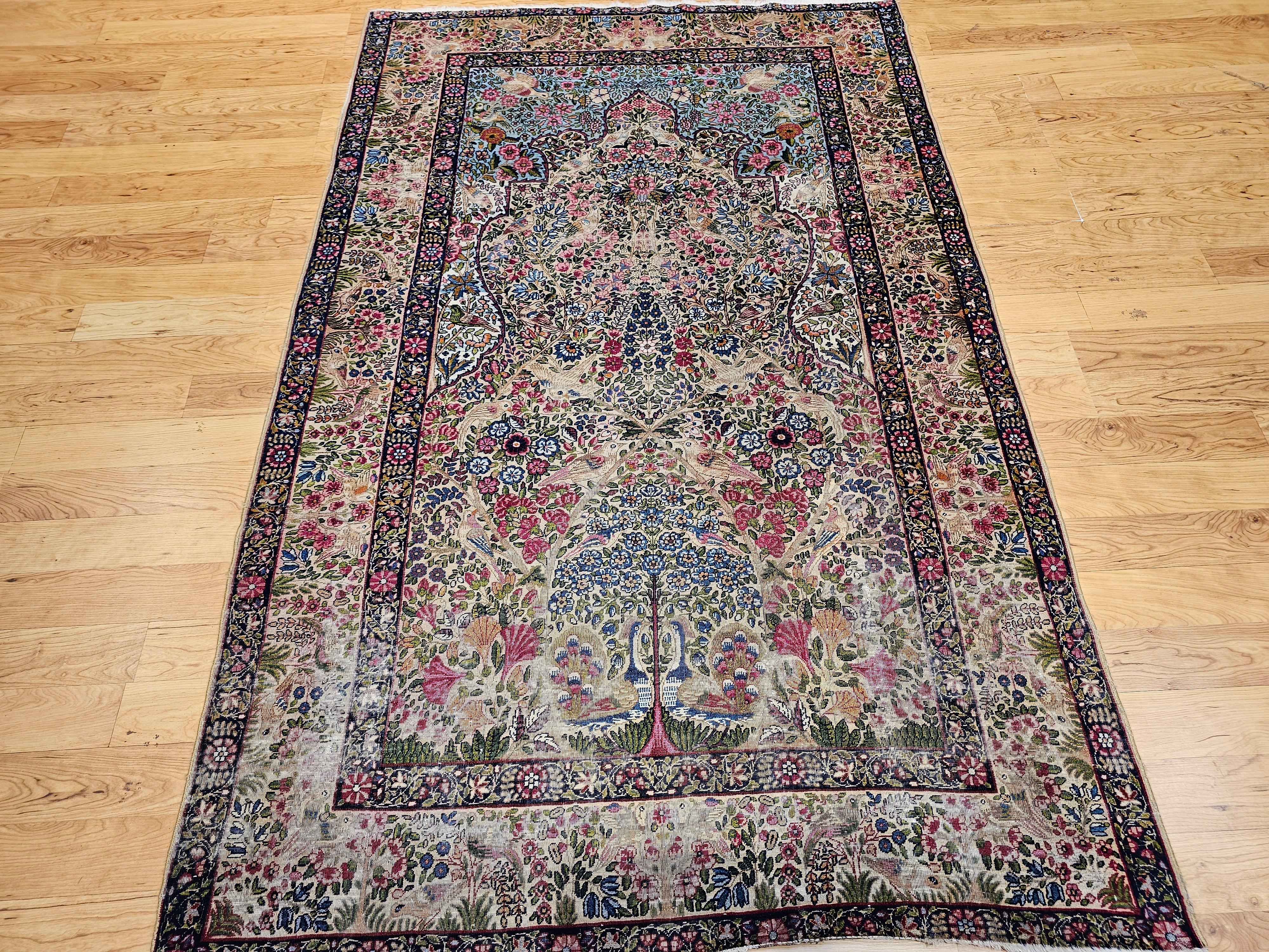Vintage Kerman Lavar persiano 