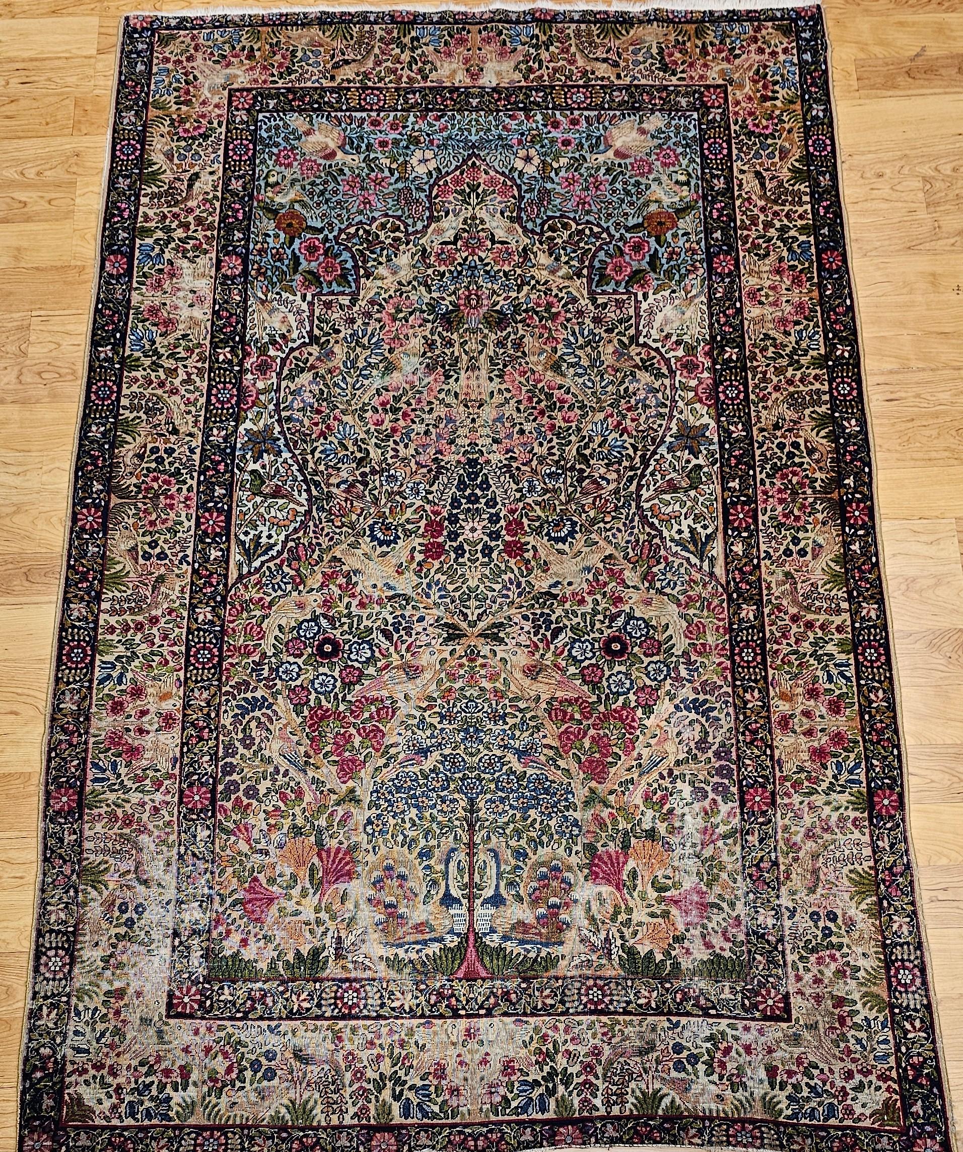 Vintage Kerman Lavar persiano 