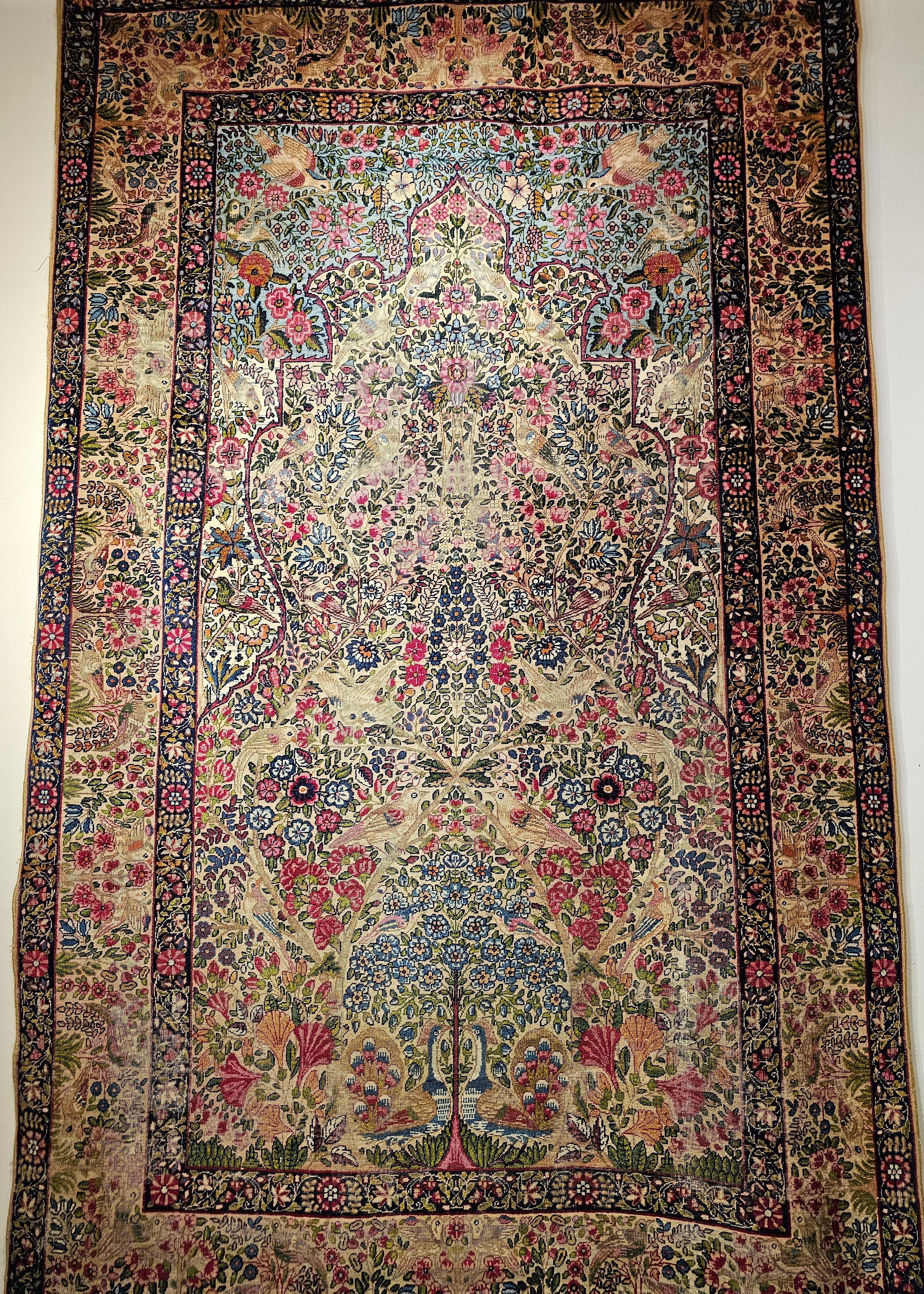 Vintage Kerman Lavar persiano 