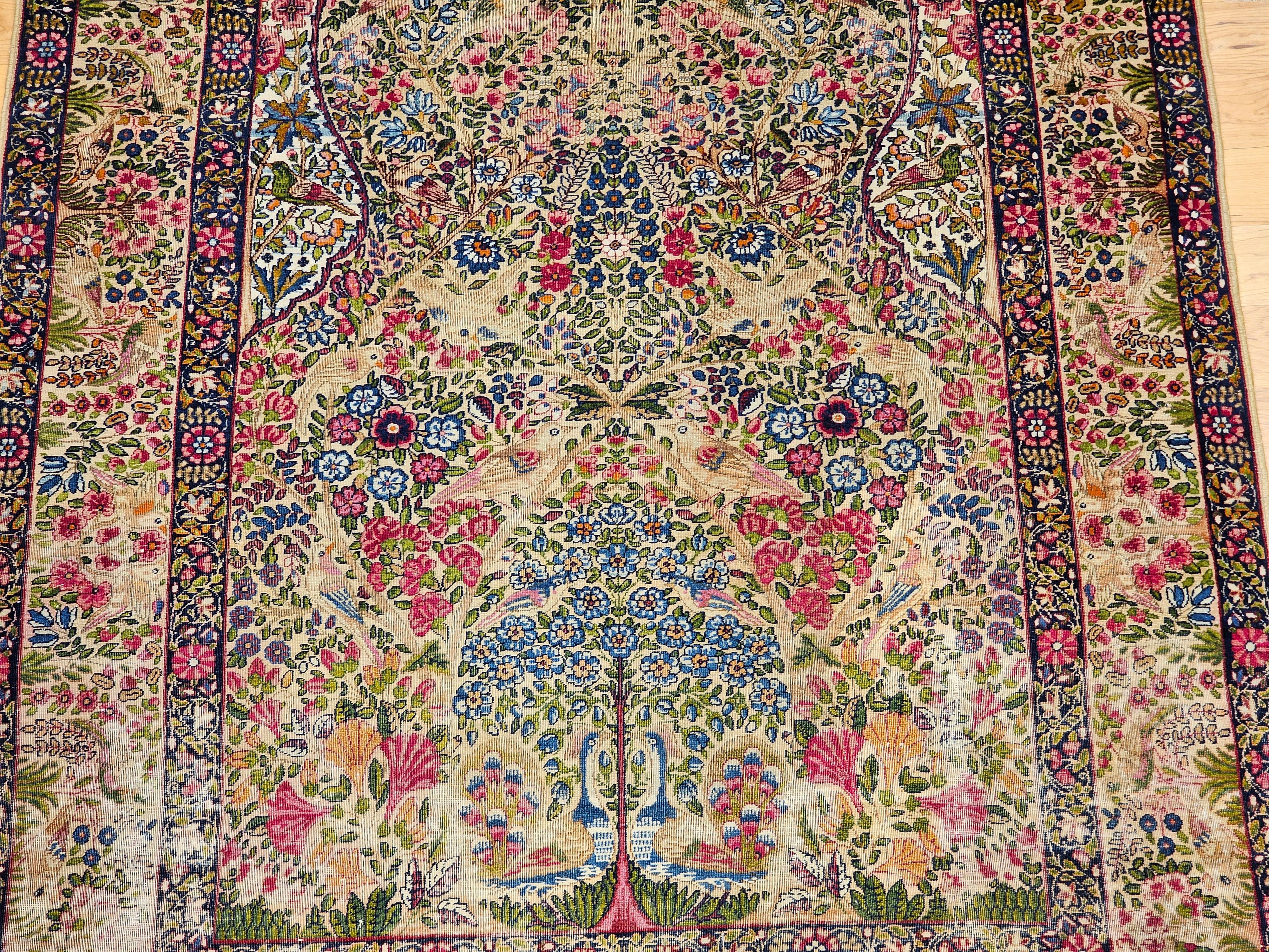 Tintura vegetale Vintage Kerman Lavar persiano 
