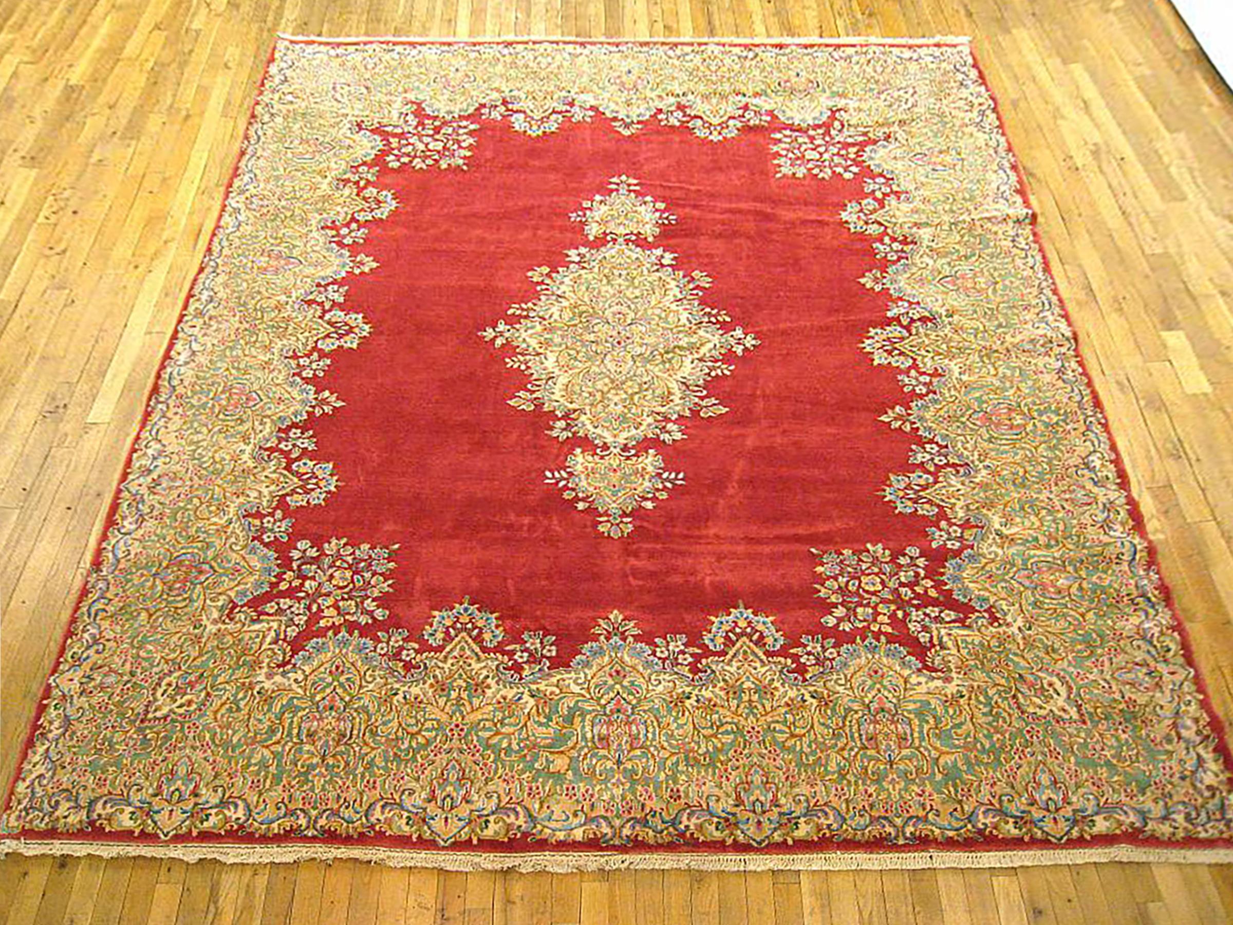 Vintage Persian Kerman oriental carpet, size 11'8