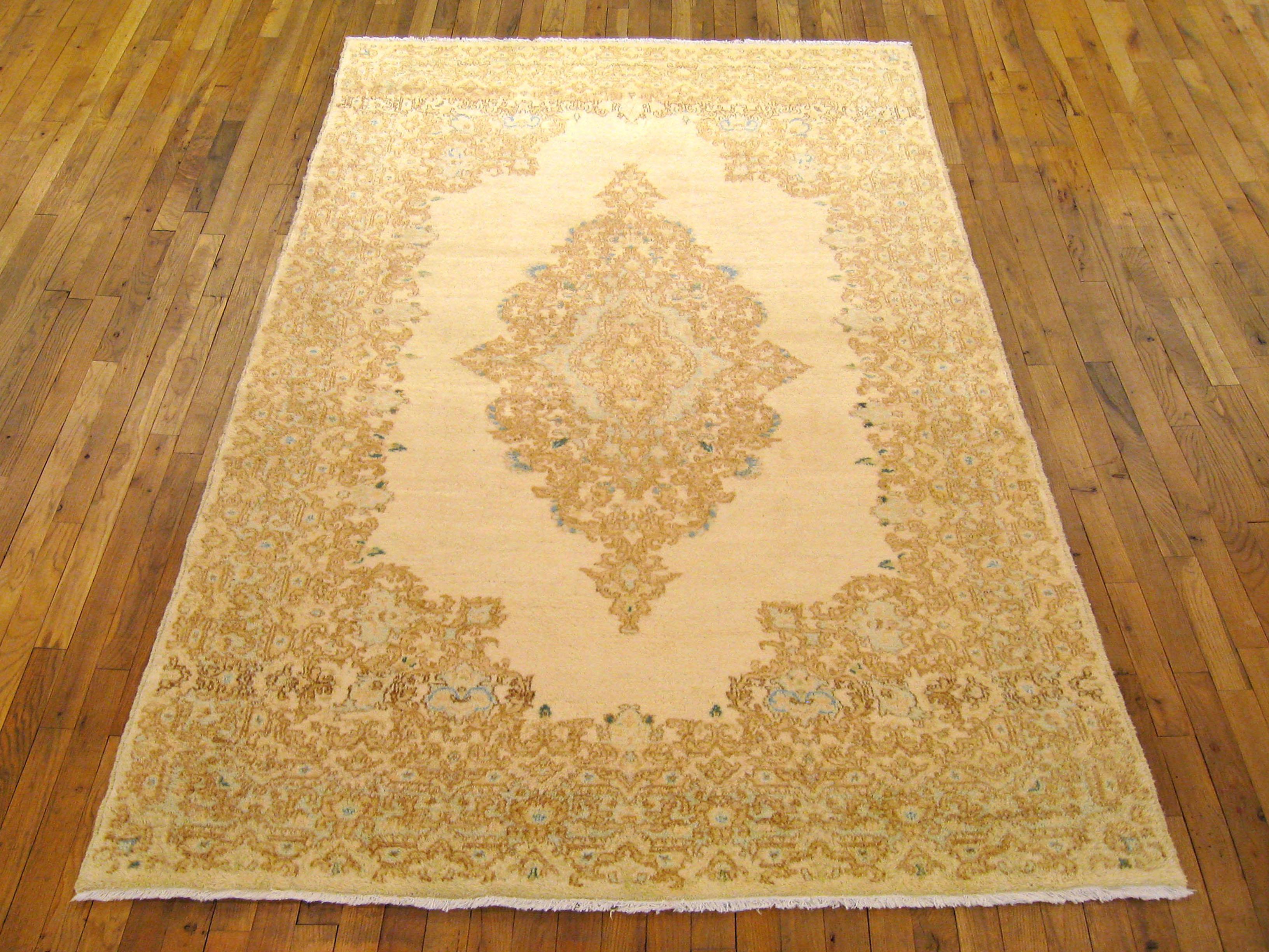 Vintage Persian Kerman oriental carpet, size 8'1