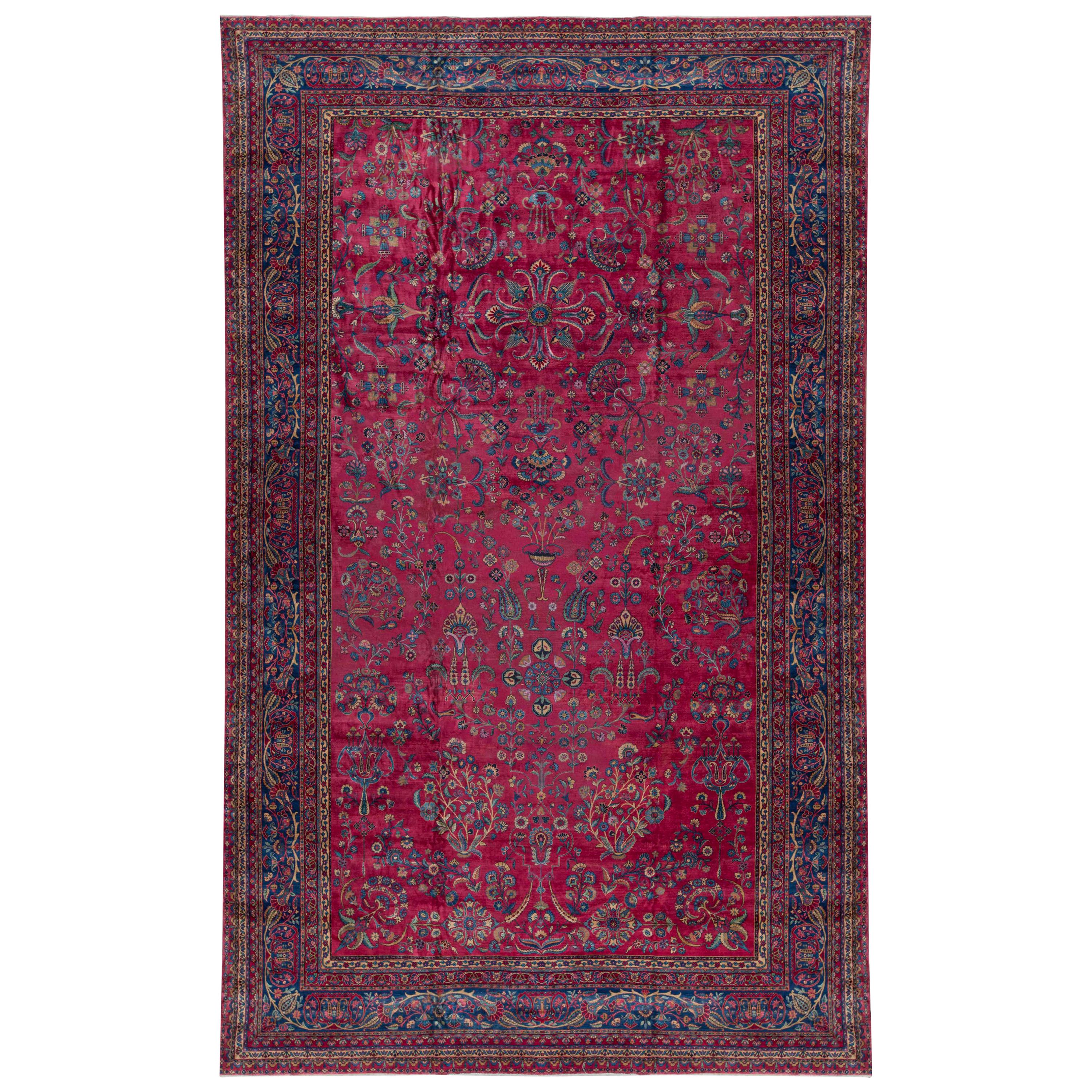 Persischer Kerman Vintage-Teppich in Übergröße, ca. 1940 12'9 x 29'6.