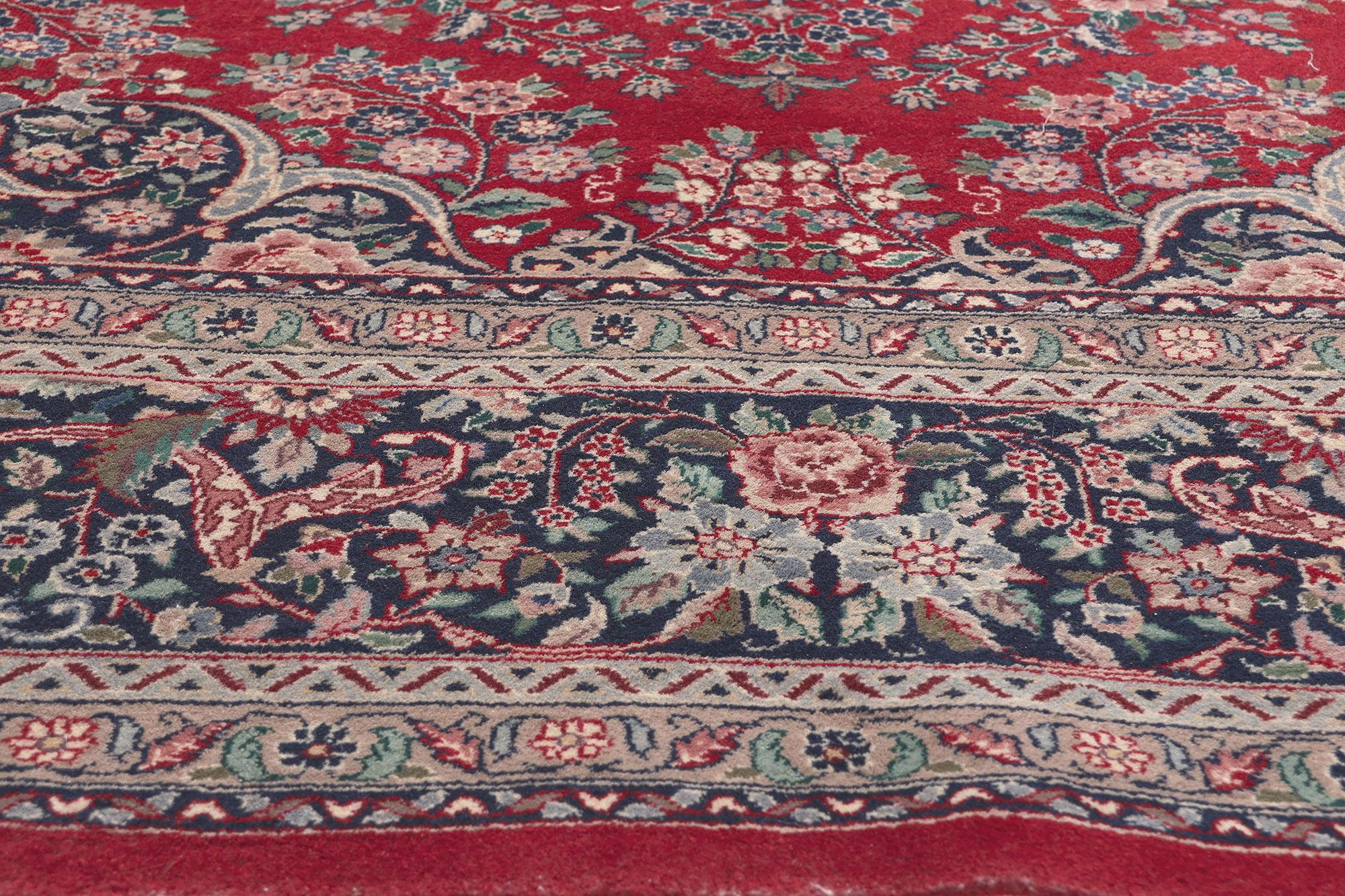 Vintage Persian Kerman Pakistani Rug, Regal Charm Meets Stately Decadence In Good Condition For Sale In Dallas, TX