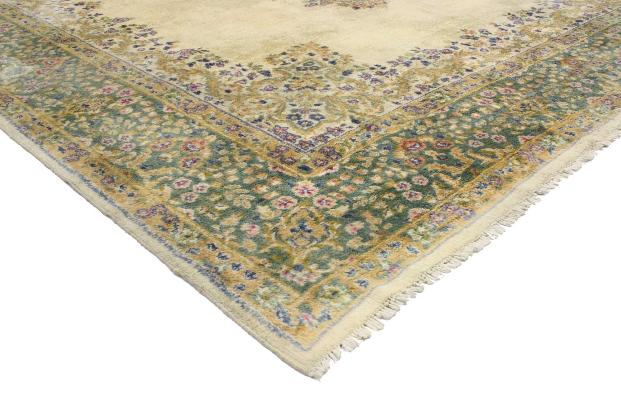 Hand-Knotted Vintage Persian Kerman, Persian Kirman Area Rug